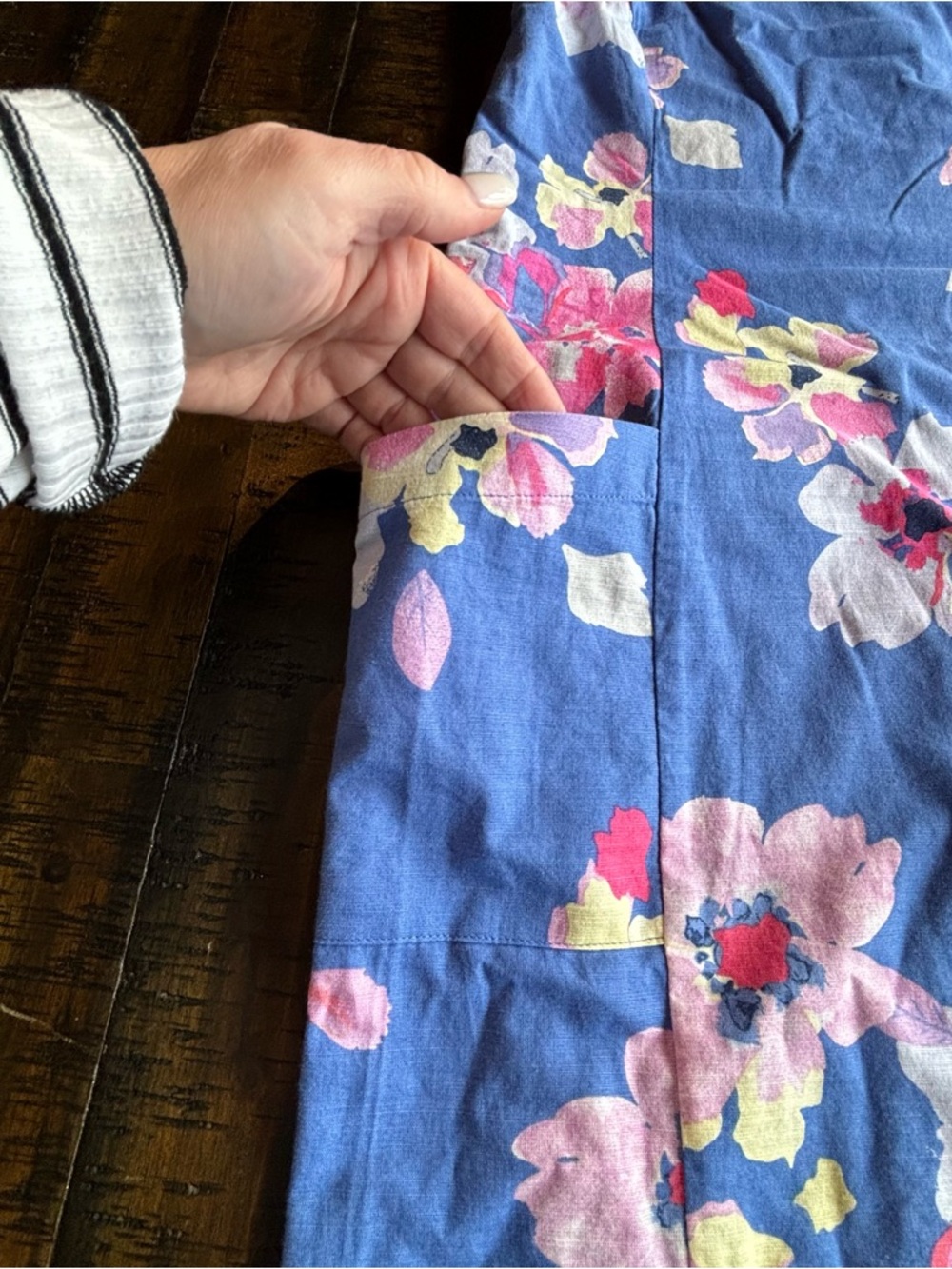 Joules Blue Floral Sleeveless Sheath Dress - Picture 4 of 5